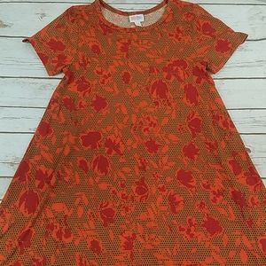 Warm polka dot Floral Lularoe Carly Dress